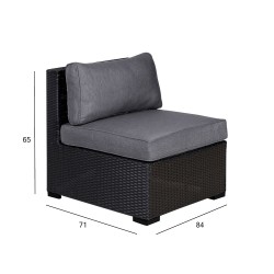 Modular sofa SEVILLA NEW armless section, black