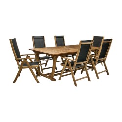 Садовая мебель FUTURE стол и 6 стульев (2782), 210 300x110x73cм, раздвижный, дерево  акация, обработка  промасленный
