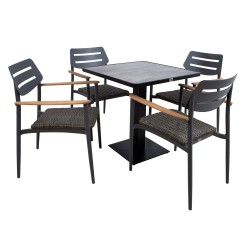 Комплект садовой мебели DEVINE стол, 4 стула (77705)