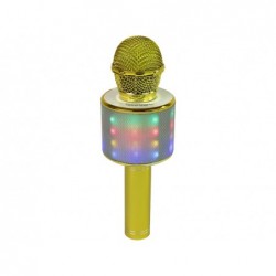 Wireless Microphone USB Speaker Karaoke Recording Model WS-858 Gold