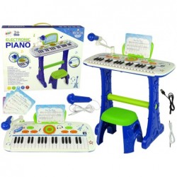 Electric Keyboard Piano for Kids Blue USB Notes