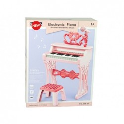 Electric Pink Organ Pianino with Chair 25 Keys