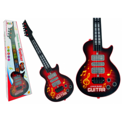 Electric Guitar Star Strings Coloured Diodes Red