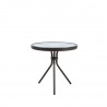 Table DUBLIN D50xH46cm, table top  5mm transparent wave glass, steel frame, color  dark brown