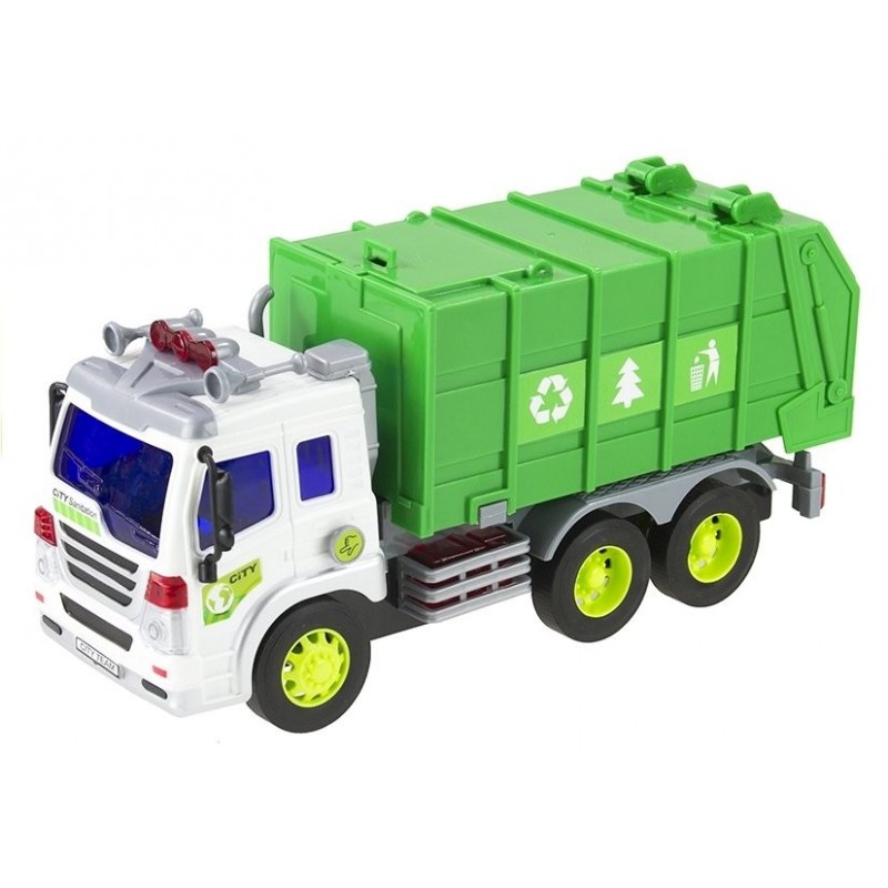 City Cleaner Truck Refuse Lorry Trash Bin Vehicle Lights Sounds