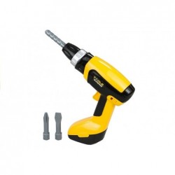 Battery Operated Drill Screwdriver with Accessories Realistic Role-Play Yellow