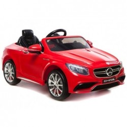 Mercedes S63 AMG Red - Electric Ride On Car - Rubber Wheels Leather Seat RC