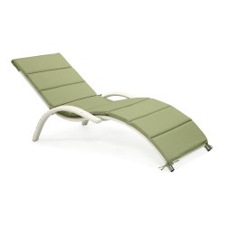 Deck chair MERIDIAN 180x75x73cm, aluminum frame with plastic wicker, color  white
