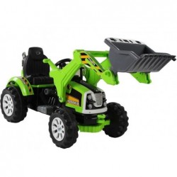 Electric Ride On Tractor with Bucket Excavator Green