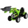 Electric Ride On Tractor with Bucket Excavator Green