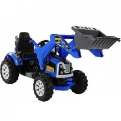 Electric Ride On Tractor with Bucket Excavator Blue