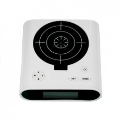 Gun Alarm Clock with Laser Pistol White