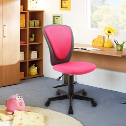 Task chair BIANCA 42x51xH82-94cm, seat and back rest  mesh fabric   imitation leather, color  pink - dark grey