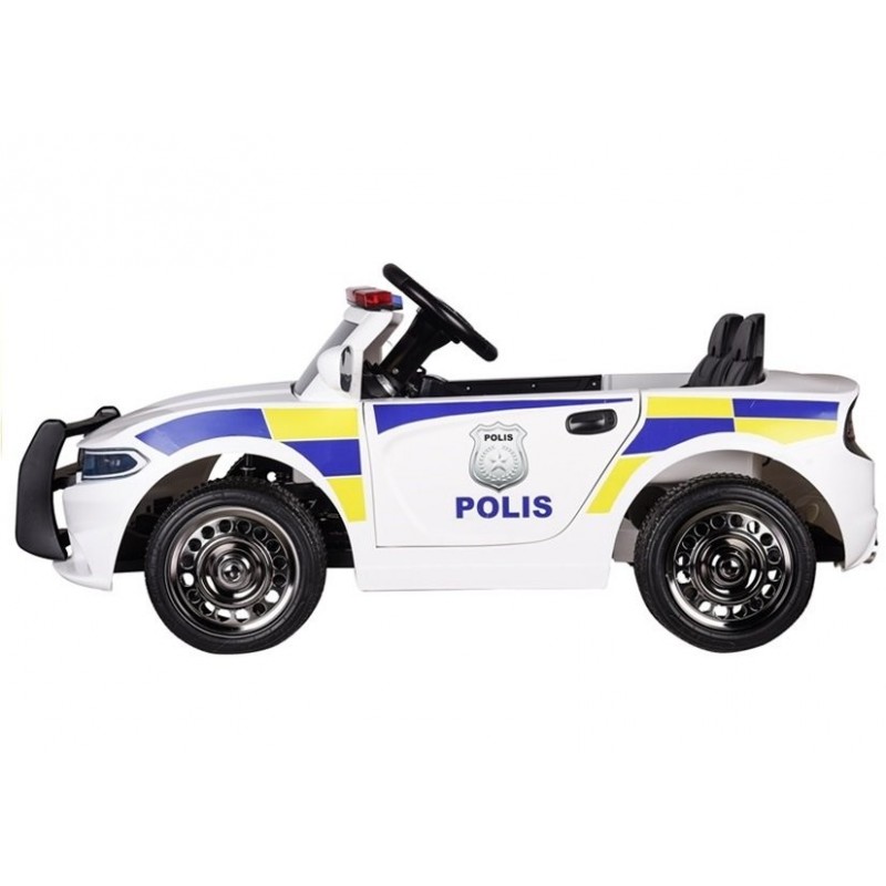 Police Electric Ride-On Car - White