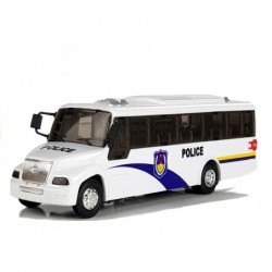 Police Bus Die Cast Model White with Lights