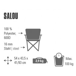 Camp chair Salou, folding, dark grey blue