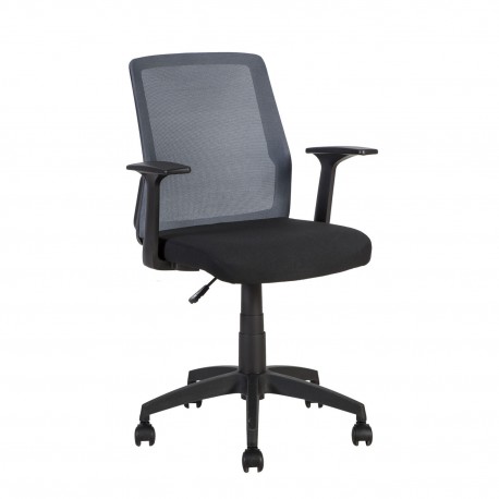 Task chair ALPHA 60x55xH87,5-95cm, seat  fabric, color  black, back rest  mesh fabric, color  grey