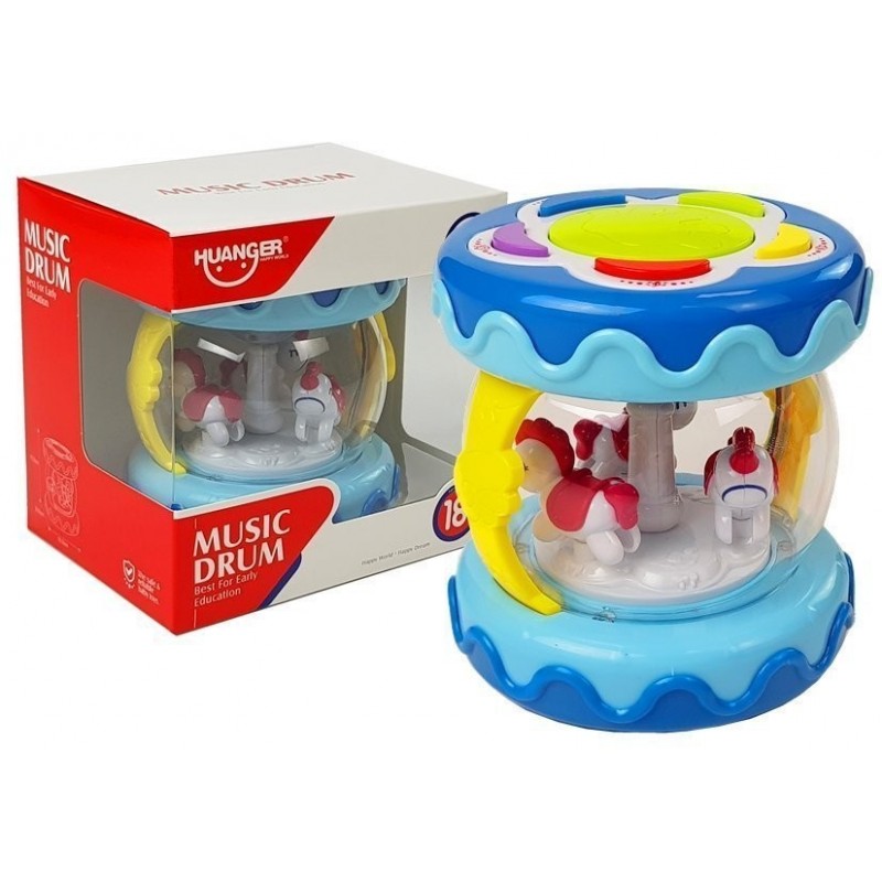 Educational Drum with Carousel and Animal Sounds