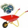 Wheelbarrow for Children Red Metal ROLLY TOYS + Gloves