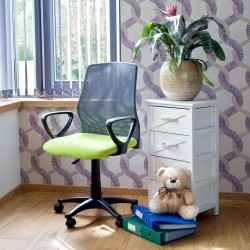 Task chair TREVISO 59xD58xH90-102cm, seat  fabric, color  green, back rest  mesh, color  grey
