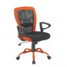 Task chair LENO 60x57xH91 98,5cm, seat  fabric, color  grey, back  mesh  color  grey, orange PU borders