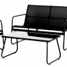 Garden furniture set AIRY table, bench and 2 chairs, black