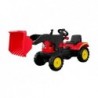 Herman tractor with trailer and bucket red 165 cm