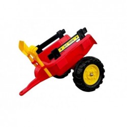 Herman tractor with trailer and bucket red 165 cm
