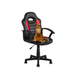 Рабочий стул FORMULA-1 55x56xH88,5-99,5см, сиденье и спинка  кожзаменитель, цвет  чёрный в красную полоску