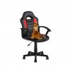 Task chair FORMULA-1 55x56xH88,5-99,5cm, seat and back rest  imitation leather, color  black with red stripes