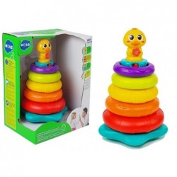 Pyramid with Rings Interactive Lights Game Wheels Colorful Duck
