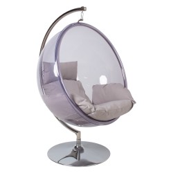 Подвесное кресло BUBBLE 105x105xH160см, прозрачный пластик