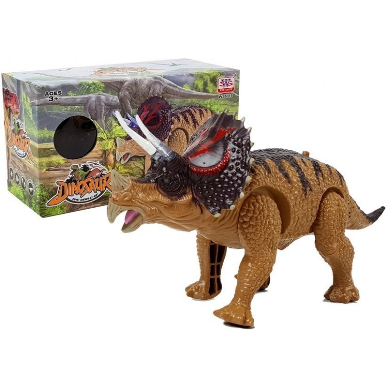 Dinosaur Triceratops Battery Operated Yellow