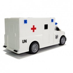 Auto Ambulance with friction drive white 1:20 with sound