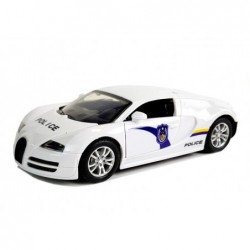 Sports car police dark windshields with tension white light sound