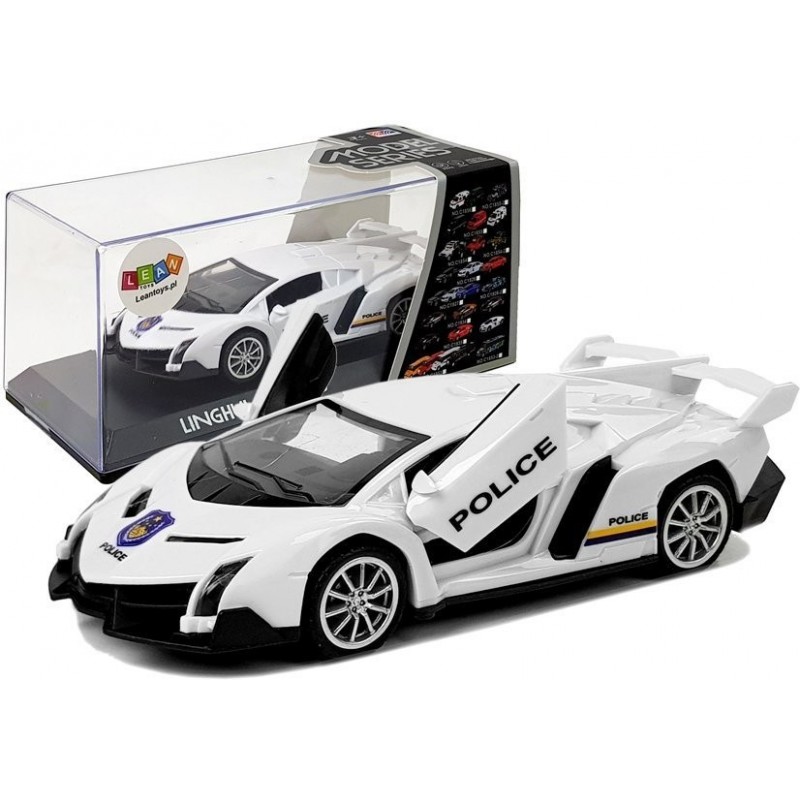 Sports Car with Tension and Sound Police White