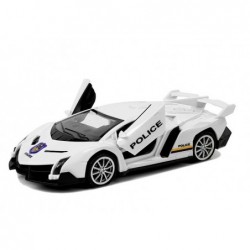 Sports Car with Tension and Sound Police White