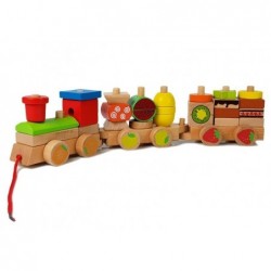 Wooden Train Blocks 30 Pieces Fruit 42cm