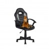 Task chair FORMULA-1 55x56xH88,5-99,5cm, seat and back rest  imitation leather, color  black with grey stipes