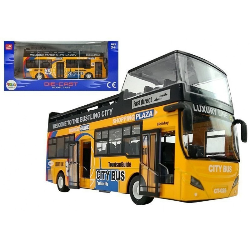 Tourist Coach Double Decker Openable Door Yellow