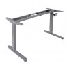 Desk ERGO electric adjustable dual motors, color  silver grey, table top 140x70cm, white