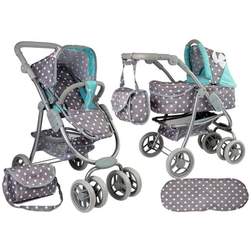 7705 2-in-1 Stroller with Gray-Turquoise Bag