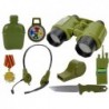Army Set with Accessories Gun Knife Binoculars Headphones Whistle Shortwave Radio