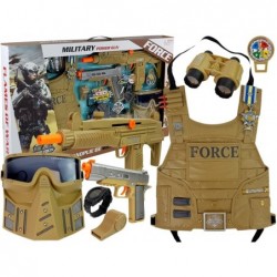 Military Set Weapon Mask Binoculars Vest Compass