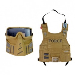 Military Set Weapon Mask Binoculars Vest Compass
