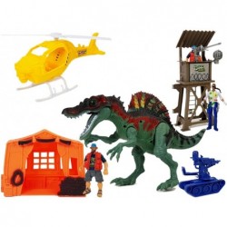 Dinosaur World Set of Figures Pulpit Helicopter Tent Sound