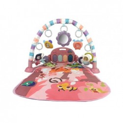 Baby Mat with Foam Rattles Teething Ring Mirror Sound Pink 