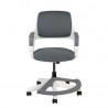Детский рабочий стул ROOKEE 64x64xH76-93см, сиденье и спинка с обивкой, цвет  серый, белый пластиковый корпус