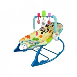 Rocking Chair 2in1 Blue Zebra Sounds Vibration