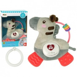 Interactive Educational Zebra Grey Sound Melodies Teether Rattle